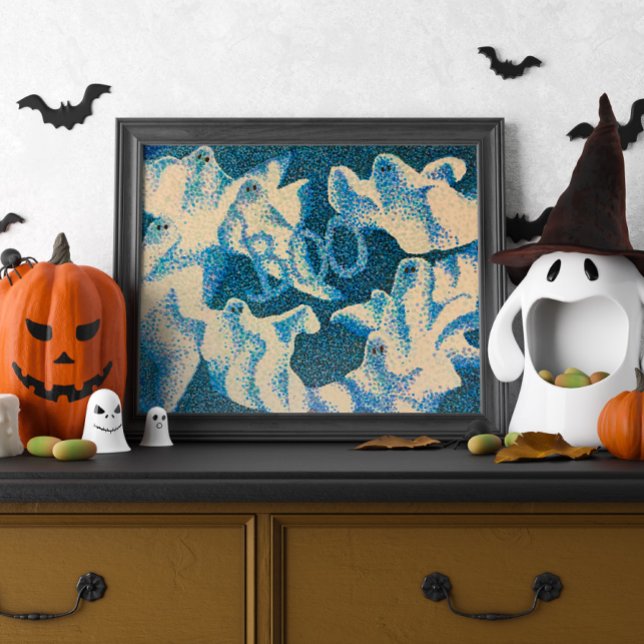 Boo! Ghost Pointillism Halloween Print (Creator Uploaded)