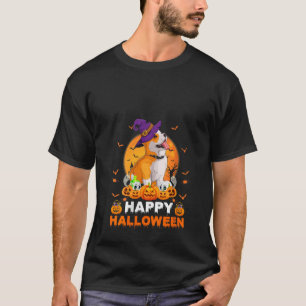 Boo Ghost Scary Pumpkin Moon Witch Welsh Corgi Dog T-Shirt