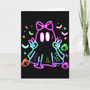Boo Ghost Soky Season Girls Kids Glow In Halloween Card