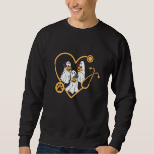 Boo Ghost Spooky Veterinary Vet Technician Animal Sweatshirt