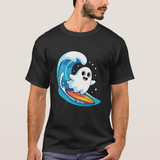 Boo Ghost Surfing Costume Funny Halloween Toddler  T-Shirt