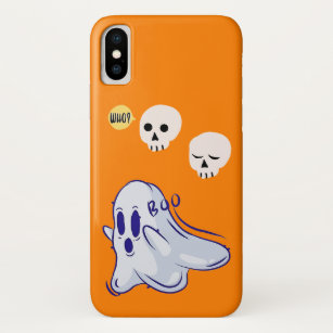 Boo Ghost UK 31 Spooky USA Skull October Halloween Case-Mate iPhone Case