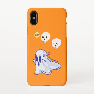 Boo Ghost UK 31 Spooky USA Skull October Halloween iPhone XS Case