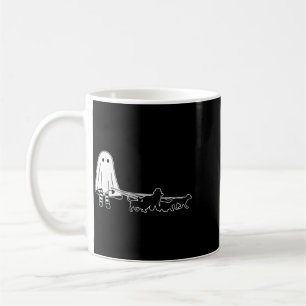 Boo Ghost Walking With Dogs Funny Halloween Coffee Mug