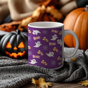 Boo ghosts frosted glass coffee mug