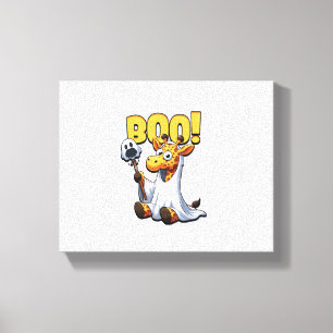 Boo Giraffe Halloween Ghost Giraffe _1 Canvas Print