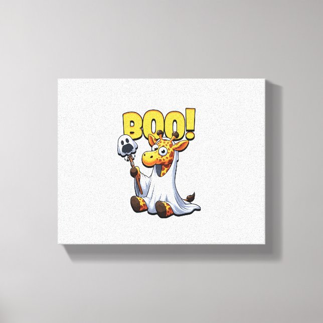 Boo Giraffe Halloween Ghost Giraffe  _1 Canvas Print (Front)