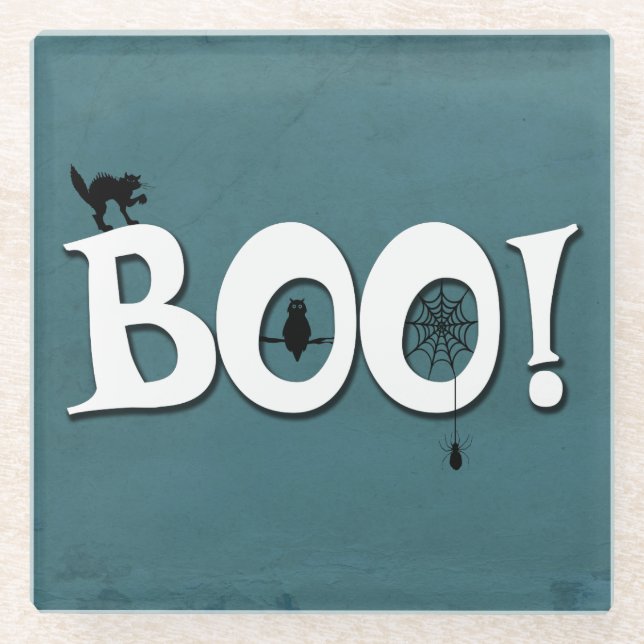 Boo! Glass Coaster (Front)
