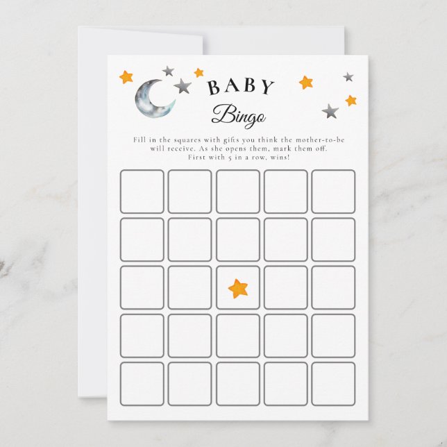 Boo Halloween Baby Shower Baby Bingo Game Card (Front)