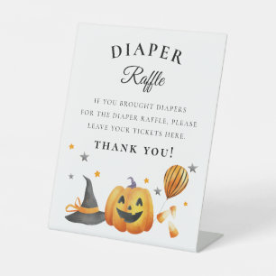 Boo Halloween Baby Shower Diaper Raffle Sign