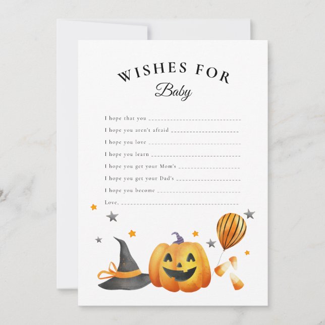 Boo Halloween Baby Shower Wishes For Baby Card (Front)