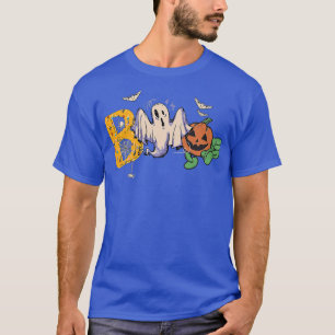 Boo Halloween Bat Pumpkin Ghost And Spiders T-Shirt