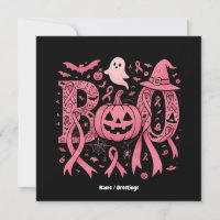 Boo Halloween Breast Cancer Awareness Pink Ribbon 