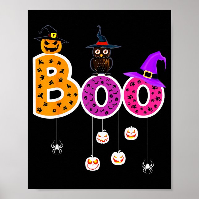 Boo Halloween Costume Sders Ghosts Pumkin &amp; Wi Poster (Front)