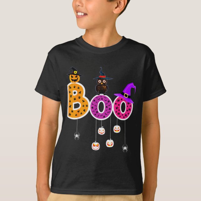 Boo Halloween Costume Sders Ghosts Pumkin &amp; Wi T-Shirt (Front)