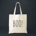 BOO Halloween | Cute Kids Black & White Treats Tote Bag<br><div class="desc">Make Halloween even more fun with this BOO Halloween treat bag featuring bold black typography in a playful, handwritten style font. Designed in a clean minimalist layout, this tote is perfect for kids collecting candy, party favours, or Halloween goodies. Ideal for school events, costume parties, or trick or treat night....</div>