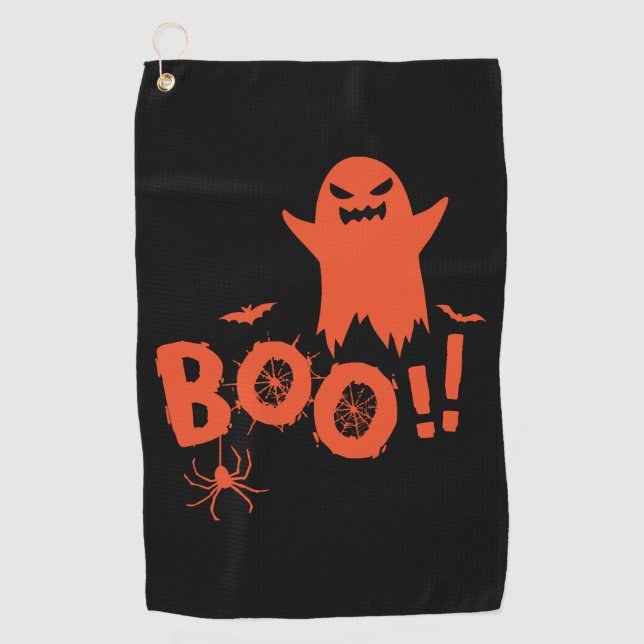 BOO!! Halloween Design Golf Towel (Front)