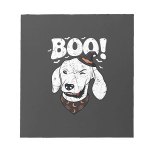 Boo Halloween Dog Witch Hat Bats Notepad