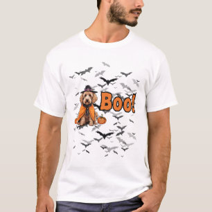 Boo! Halloween Doodle Dog In Witch Outfit With T T-Shirt
