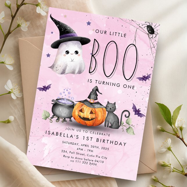 Boo Halloween Ghost 1st 2nd 3rd 4th 5th Birthday  Invitation (Boo Halloween Ghost 1st 2nd 3rd 4th 5th Birthday Invitation)