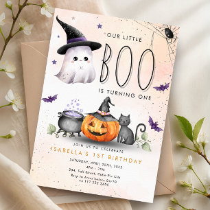 Boo Halloween Ghost 1st 2nd 3rd 4th 5th Birthday Invitation