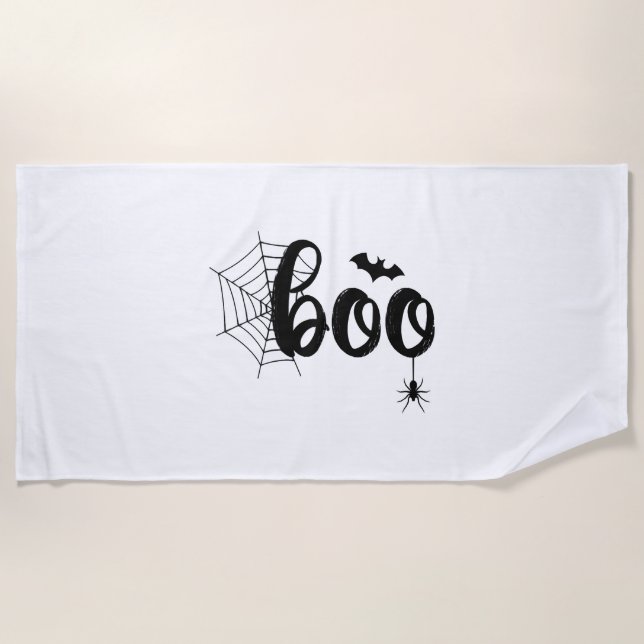 Boo Halloween Ghost Cute Halloween Family Matching Beach Towel (Front)