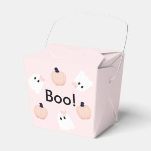 Boo Halloween Ghost Girl & Pumpkin Cute Pink Favour Box