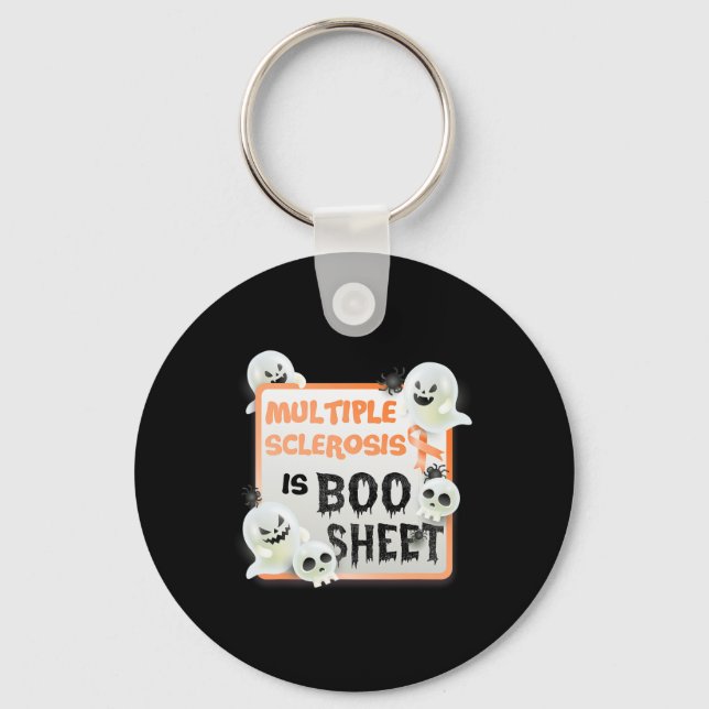 Boo Halloween Ghost Ms Multiple Sclerosis Is Boo S Key Ring (Front)