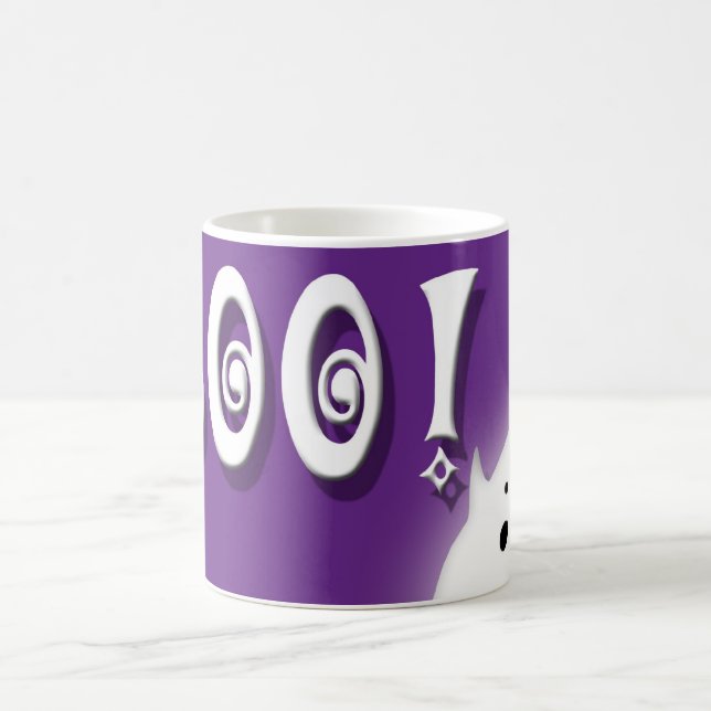 Boo! Halloween ghost purple Coffee Mug (Center)