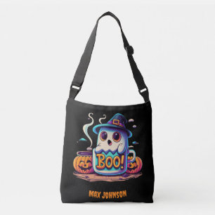 Boo! Halloween - Ghostly Gathering Orange Black Crossbody Bag