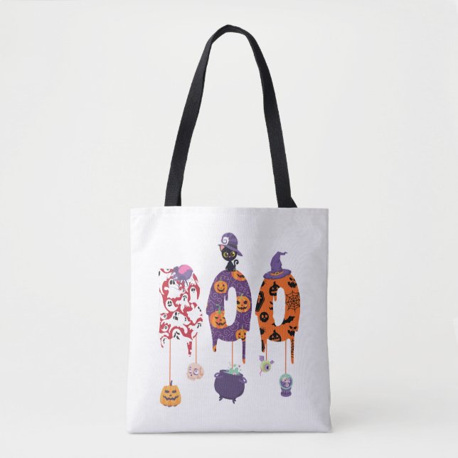 Boo! Halloween  Halloween Apparel  Halloween Tote Bag (Front)