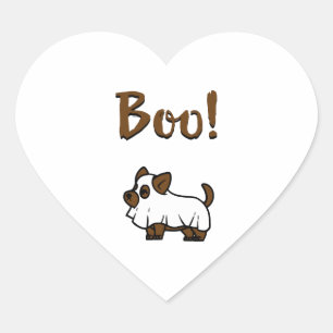 Boo Halloween                    Heart Sticker