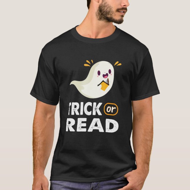 Boo Halloween Librarian Book Nerd  T-Shirt (Front)