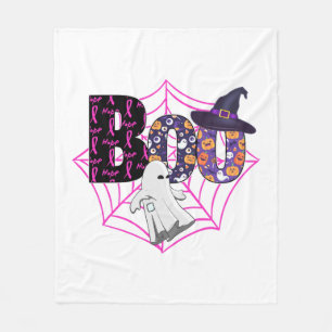 Boo Halloween October Pink Fleece Blanket