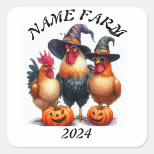BOO Halloween on the farm Square Sticker