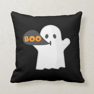 Boo Halloween orange and white  Cushion