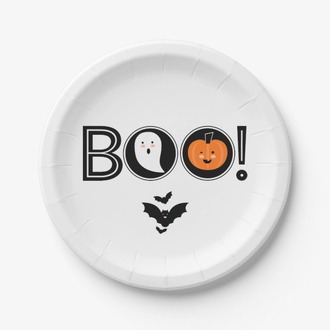 Boo! Halloween Paper Plate (Front)