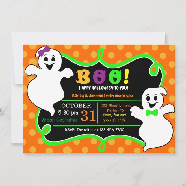 Boo! Halloween Party Invitation (Front)