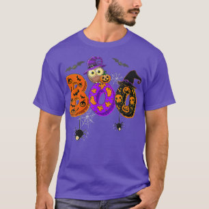Boo Halloween Party Spiders And Witch Hat Pumpkin  T-Shirt
