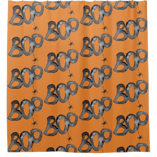 BOO! Halloween Pattern Shower Curtain (Front)