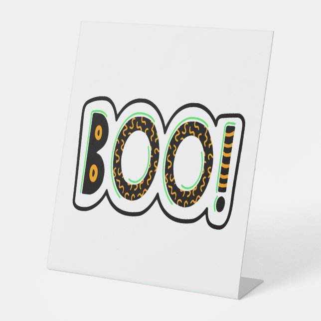 BOO Halloween                          Pedestal Sign (Front)