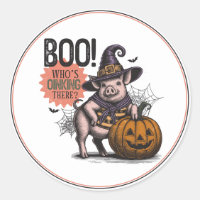 Boo Halloween Pig And Pumpkin