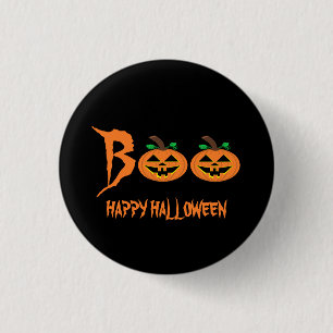 BOO! Halloween Pumpkin Button Badge