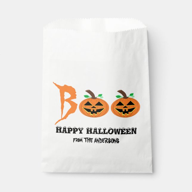 BOO! Halloween Pumpkin Favour Bags (Front)