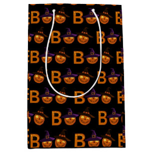 Boo Halloween Pumpkin Illustration Medium Gift Bag