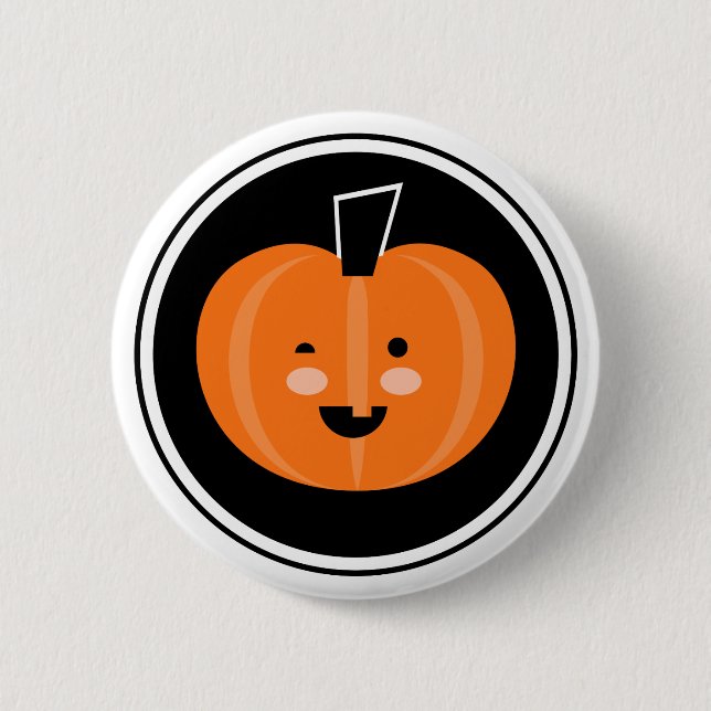 Boo! Halloween Pumpkin Pinback Button (Front)