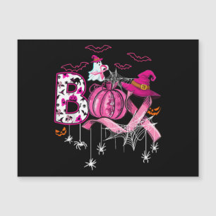 Boo Halloween Pumpkin Pink Ribbon Witch Breast Can