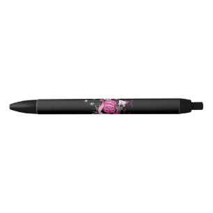 Boo Halloween Pumpkin Pink Ribbon Witch Breast Can Black Ink Pen