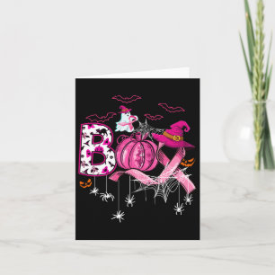 Boo Halloween Pumpkin Pink Ribbon Witch Breast Can Card