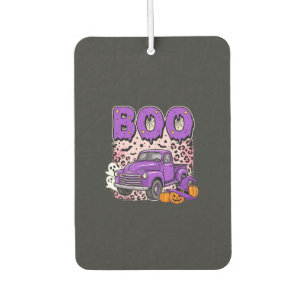Boo Halloween Purple Truck Ghost and Pumpkins Desi Car Air Freshener